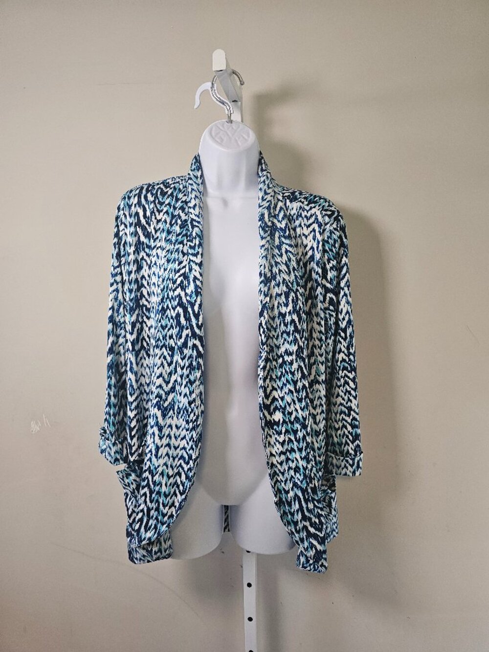 Robert Louis Cardigan jacket Blue Aztec Open Casual L